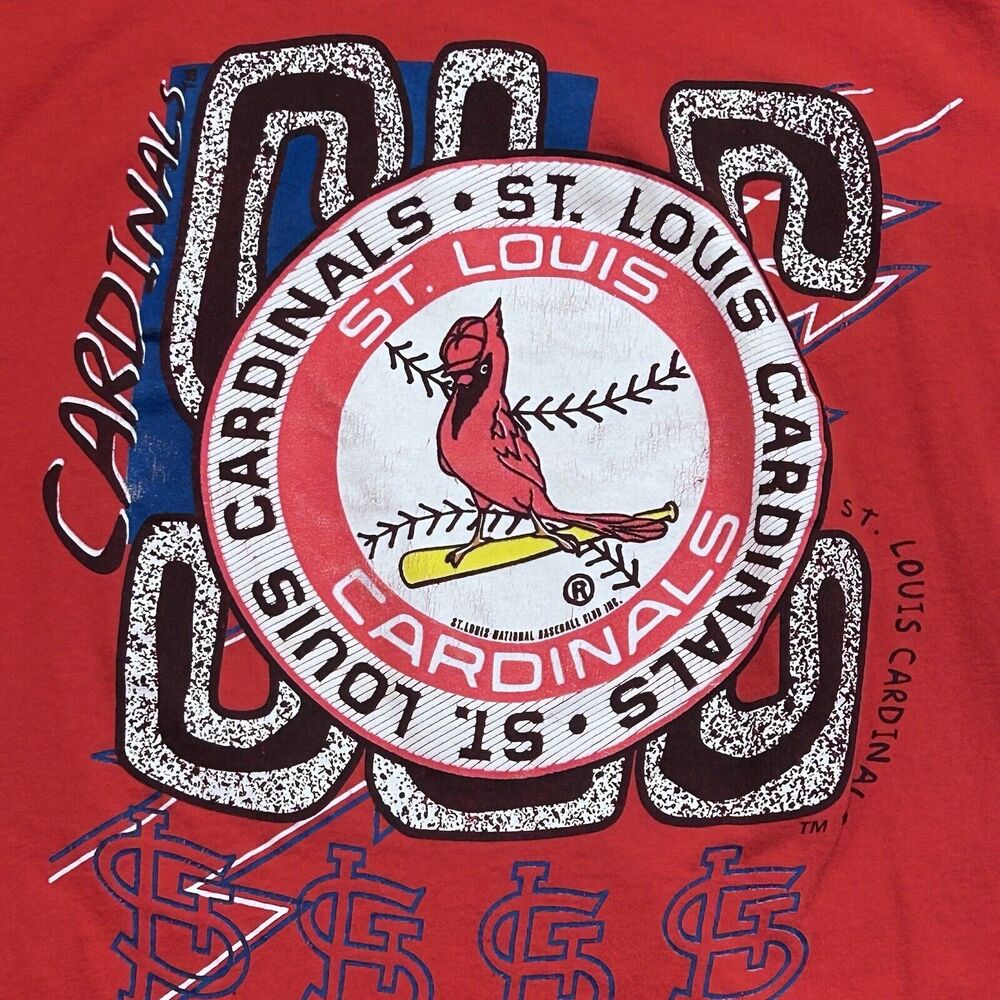 VTG 90s St Louis Cardinals Red Classic Baseball T Shirt Mens L Single Stitch USA